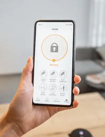 Cellphone with a padlock on its screen
